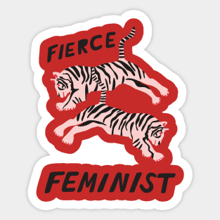 fierce feminist black text Sticker